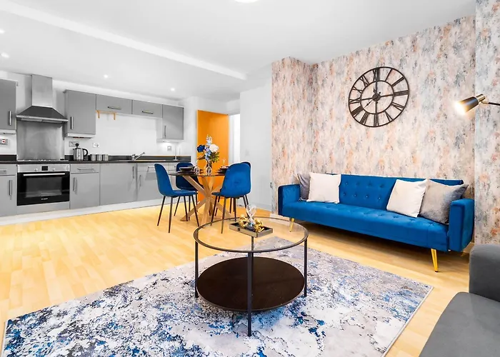 Luxury Sea Blue-Birmingham Central Apartment